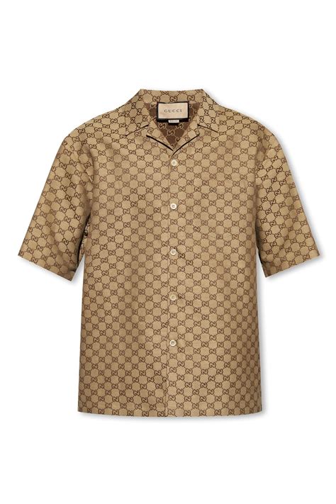 gucci mens silk shirts|gucci monogram shirt.